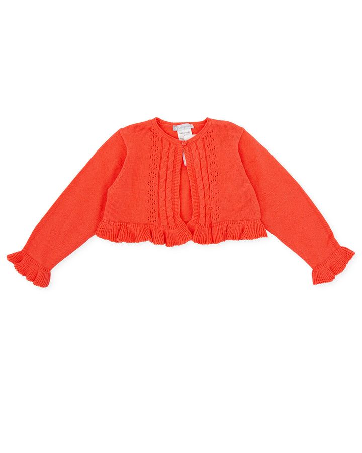 CHAQUETA TRICOT VOLANTES CORAL