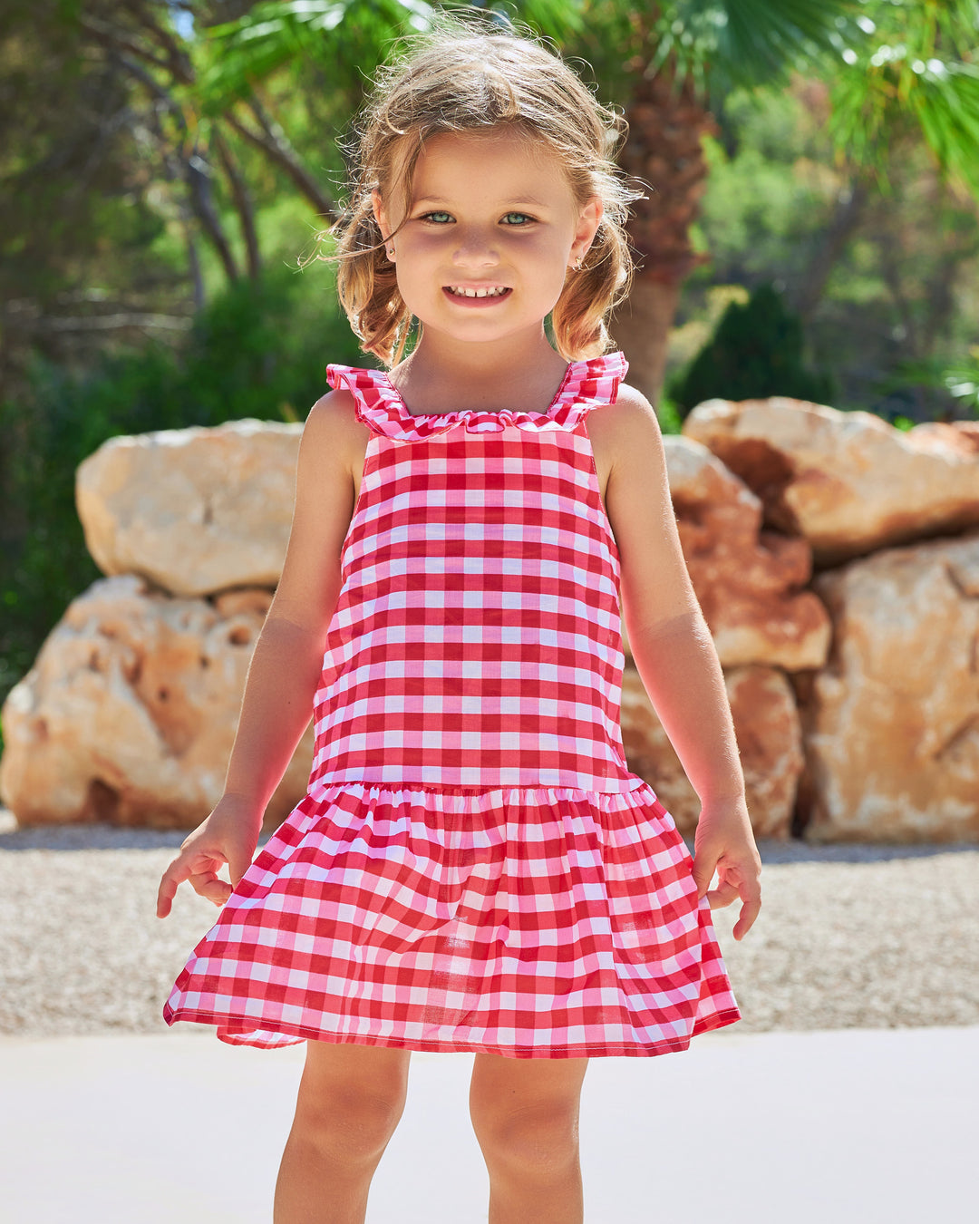 VESTIDO CUADROS ROJO