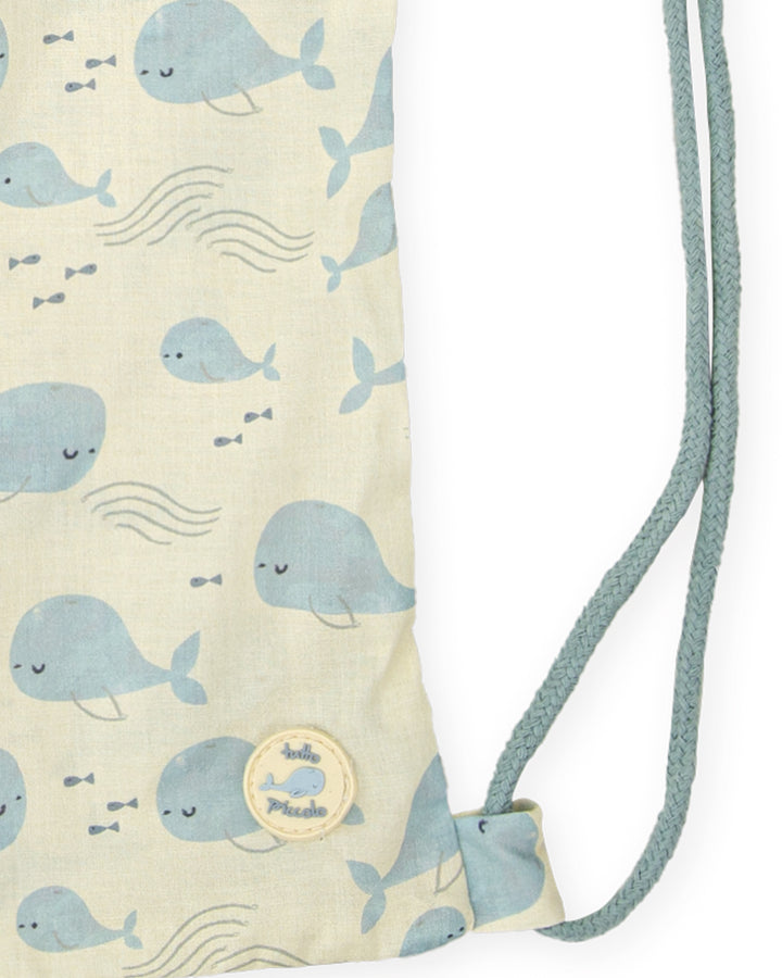 UNISEX YELLOW WHALES BEACH BAG