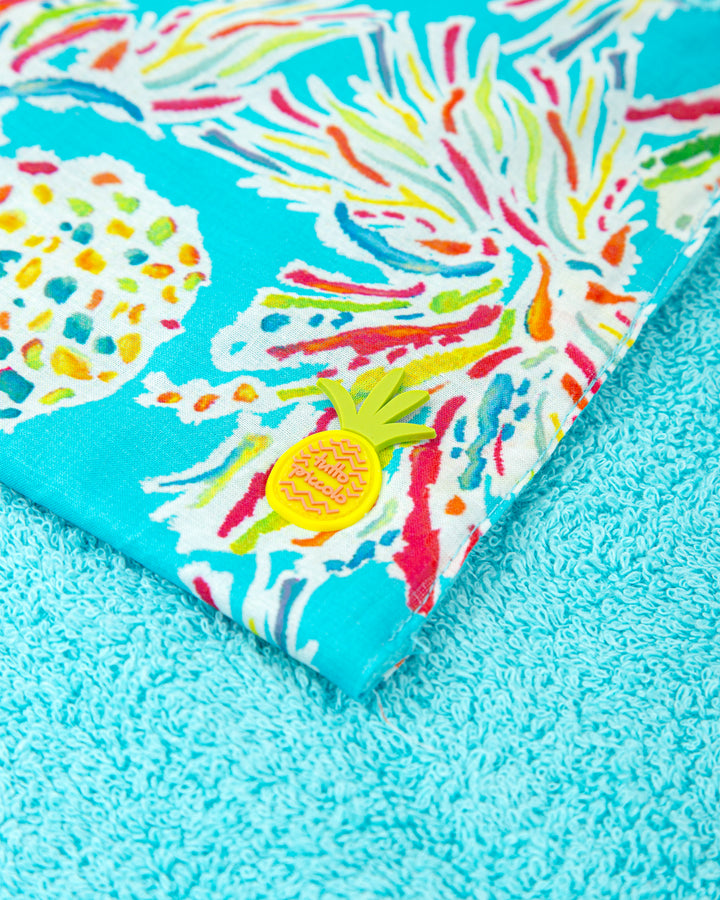 AQUAMARINE PINEAPPLE PRINTED BEACH TOWEL UNISEX