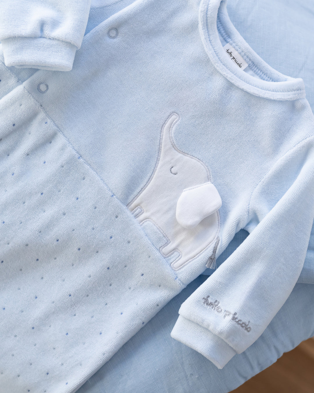 SKY BLUE ELEPHANT ROMPER BABY BOY