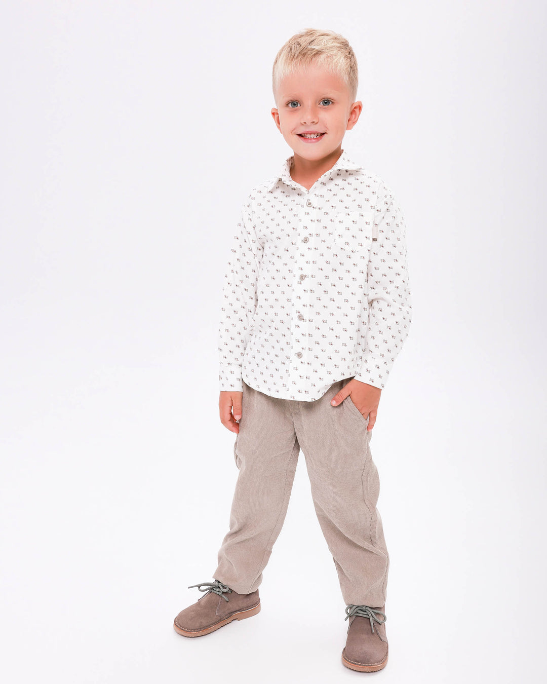 SAND MICROCORDUROY TROUSERS BOY