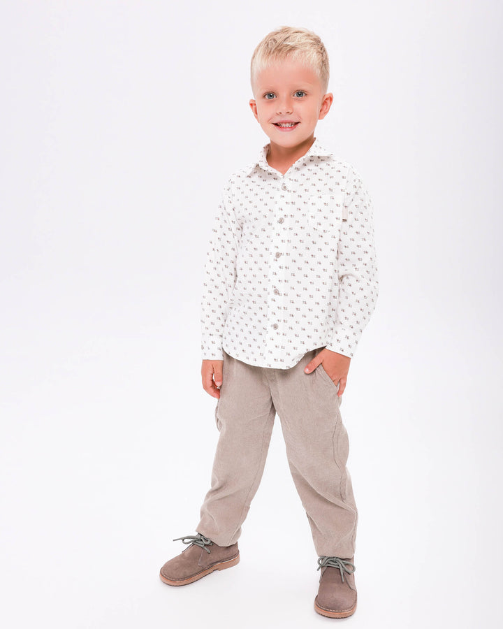 SAND MICROCORDUROY TROUSERS BOY