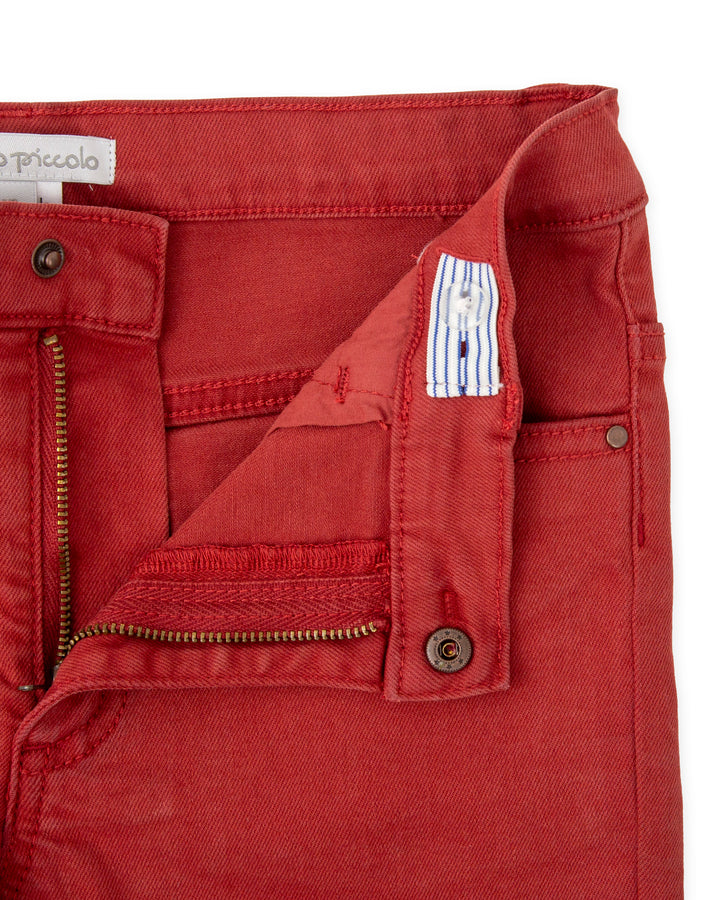 DARK RED 5 POCKET TROUSERS BOY