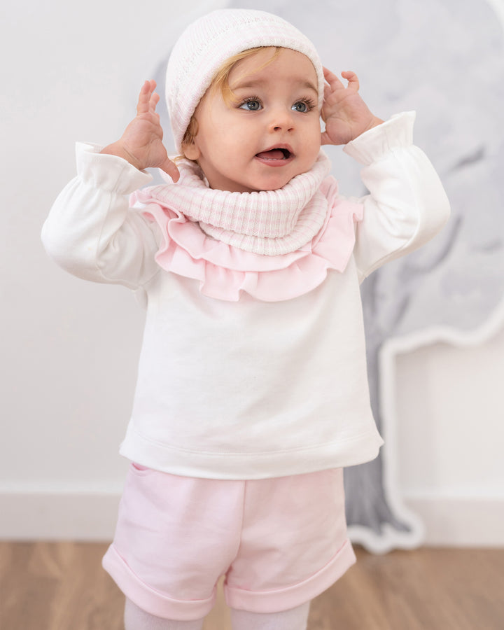 SET PANTALONCINI FELPA ROSA BAMBINA