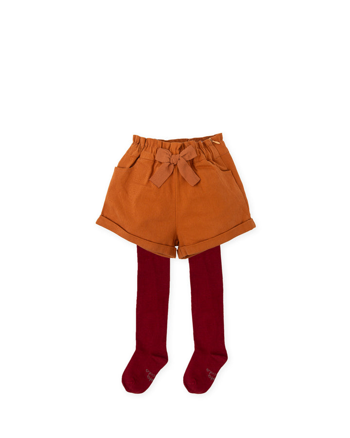 SHORT CON LEOTARDOS NARANJA OSCURO