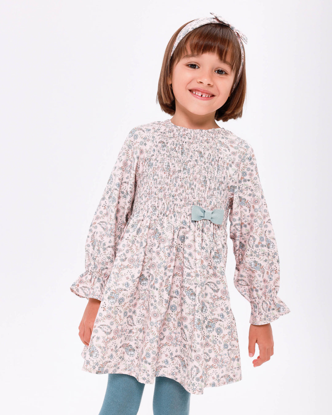 PETAL PRINTED DRESS WITH TIGHTS GIRL