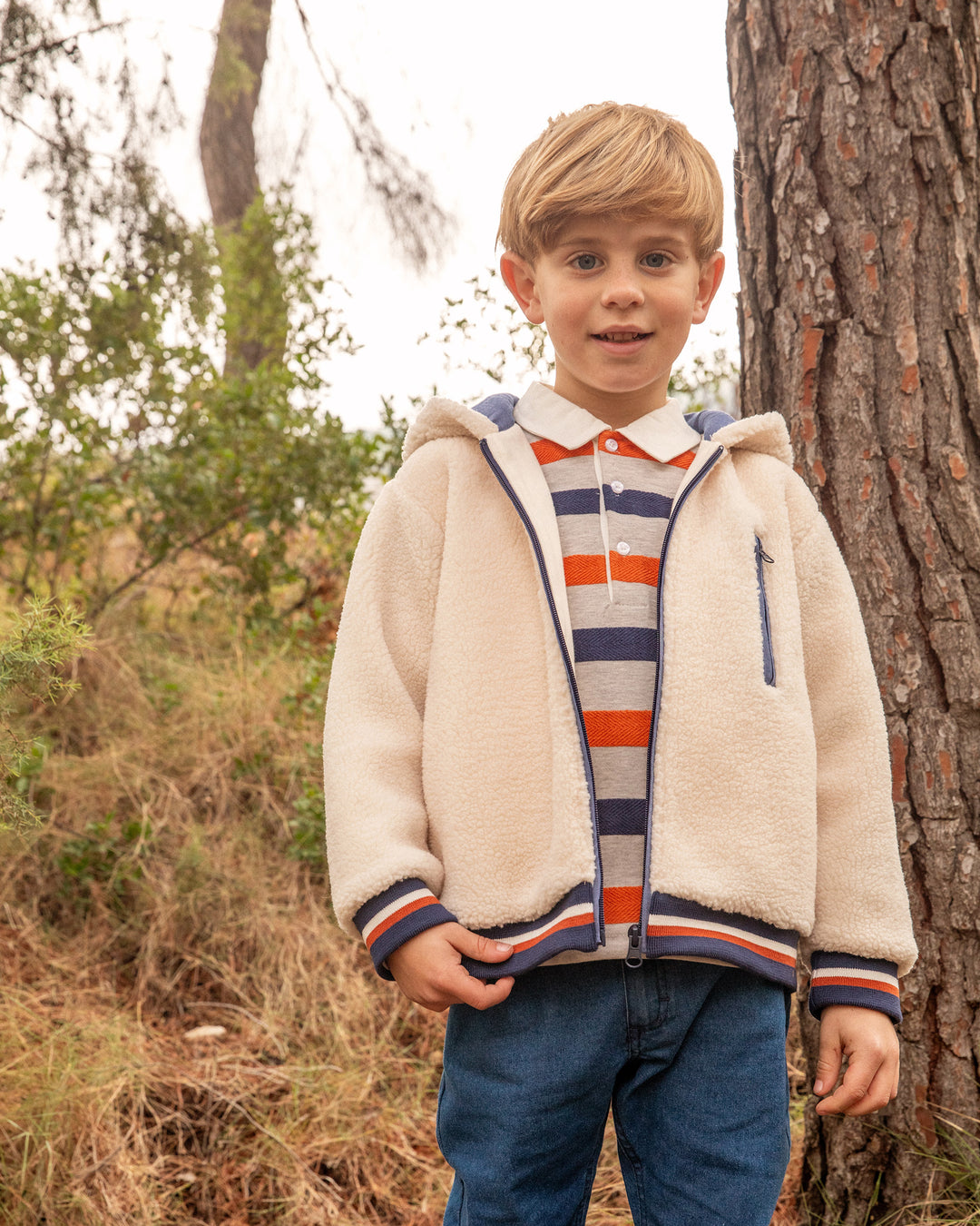 SAND SHEARLING JACKET BOY