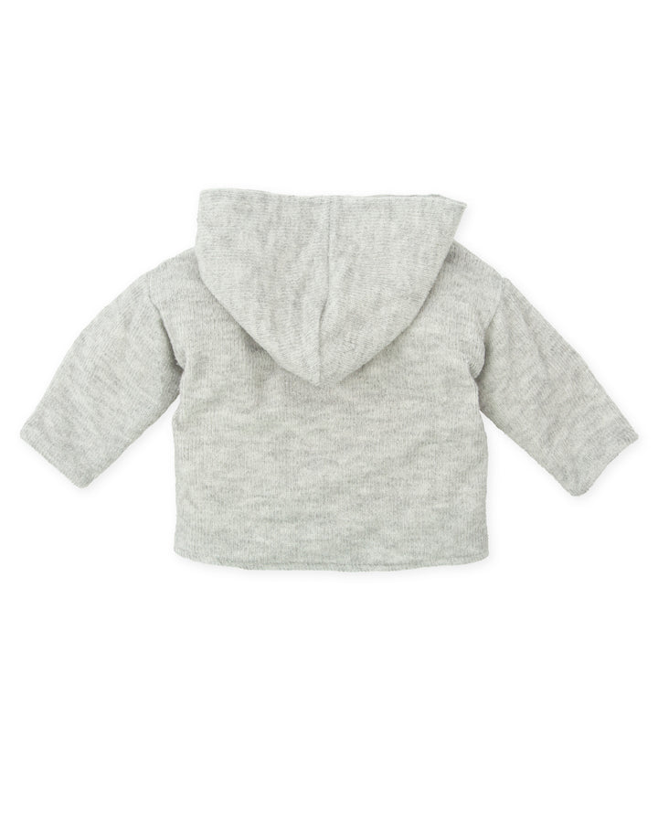 CHAQUETÓN CON CAPUCHA GRIS BEBÉ