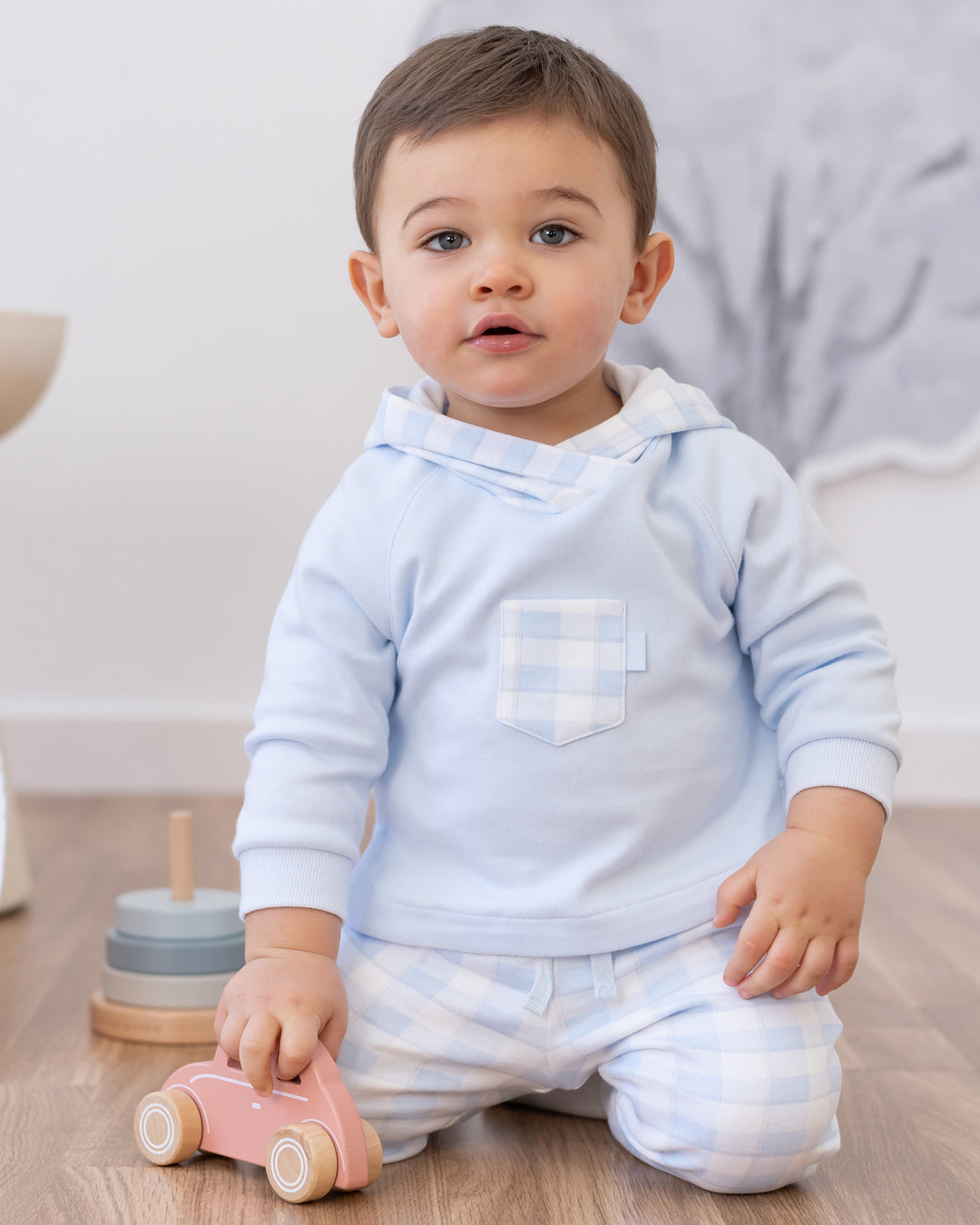 SKY BLUE SWEATSHIRT TWO-PIECE SET BOY