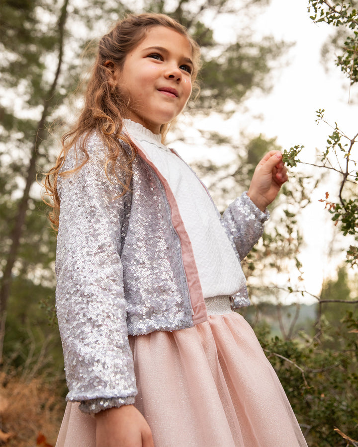 SILVER SEQUIN JACKET GIRL