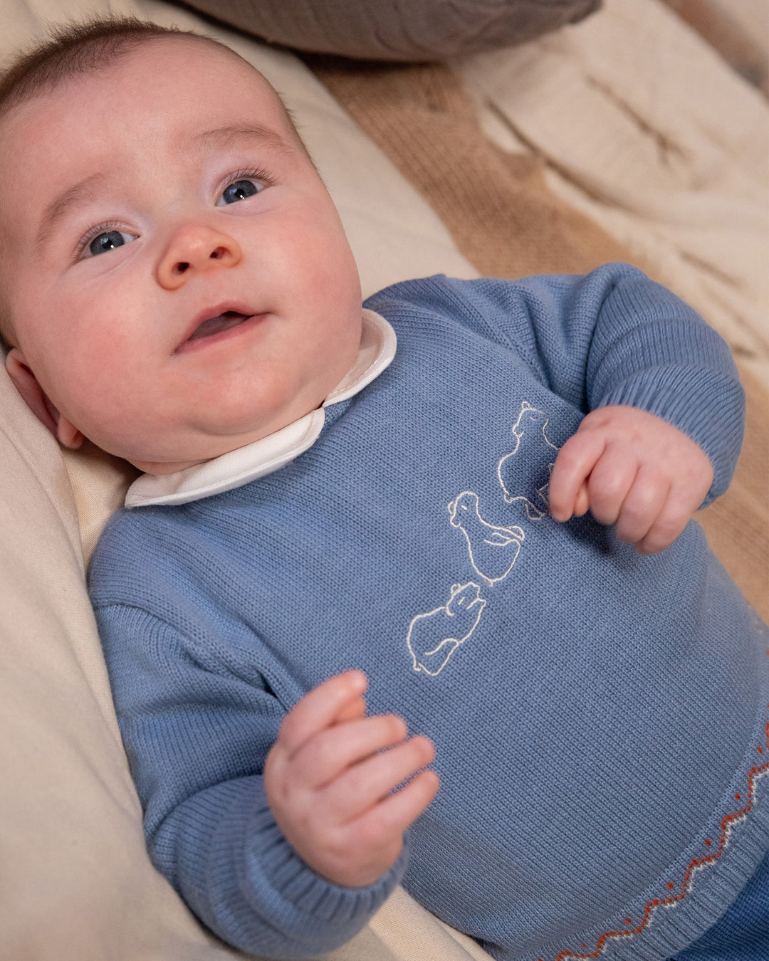 BLUE KNITTED JUMPER BABY BOY 