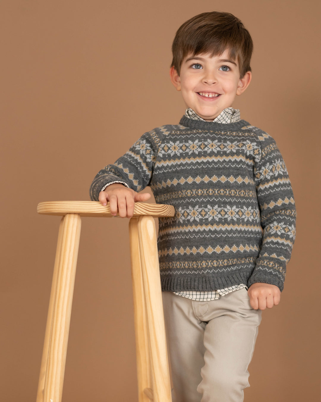 JERSEY TRICOT CENEFAS GRIS OSCURO NIÑO