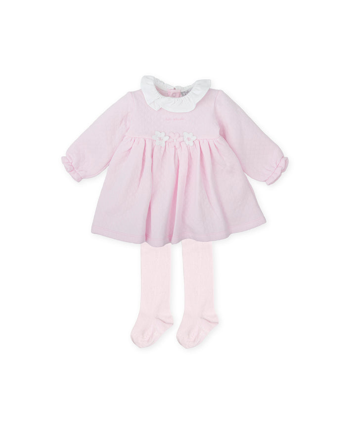 PINK PADDED DRESS WITH TIGHTS BABY GIRL 