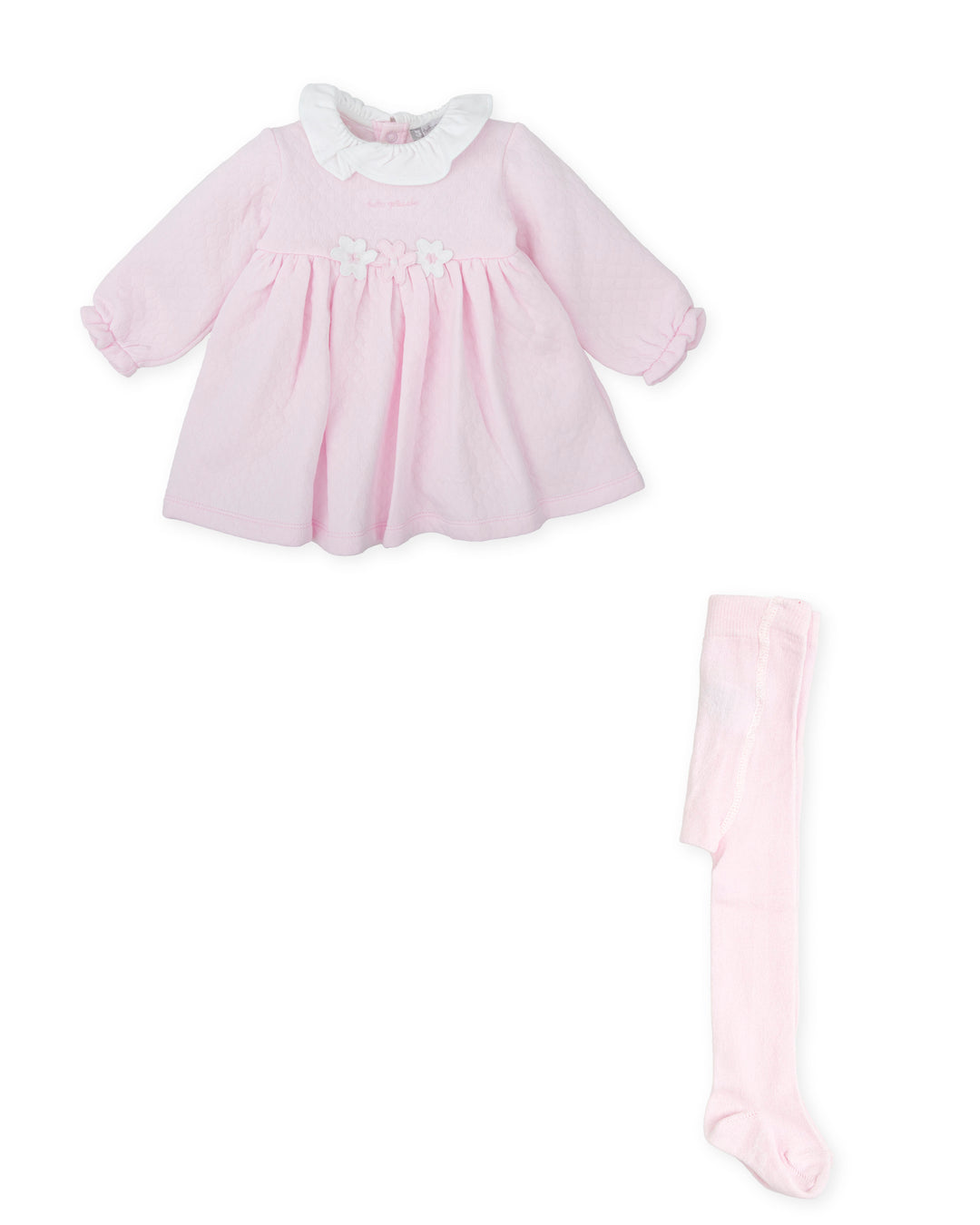 PINK PADDED DRESS WITH TIGHTS BABY GIRL 