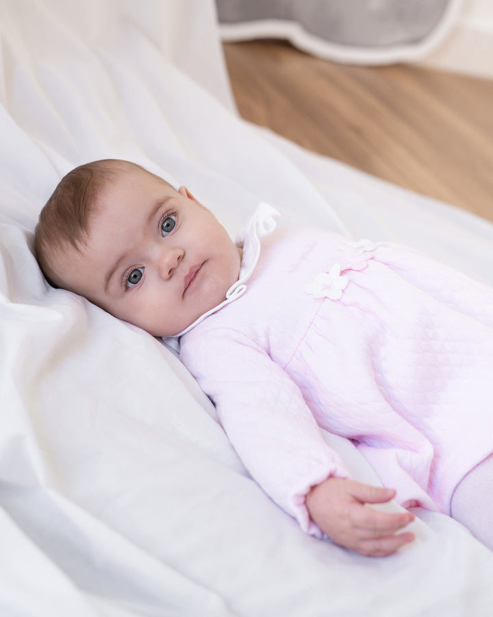 PINK PADDED DRESS WITH TIGHTS BABY GIRL 