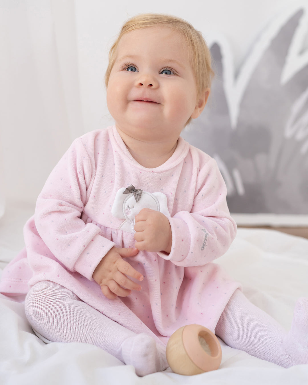 PINK ELEPHANT DRESS WITH TIGHTS BABY GIRL