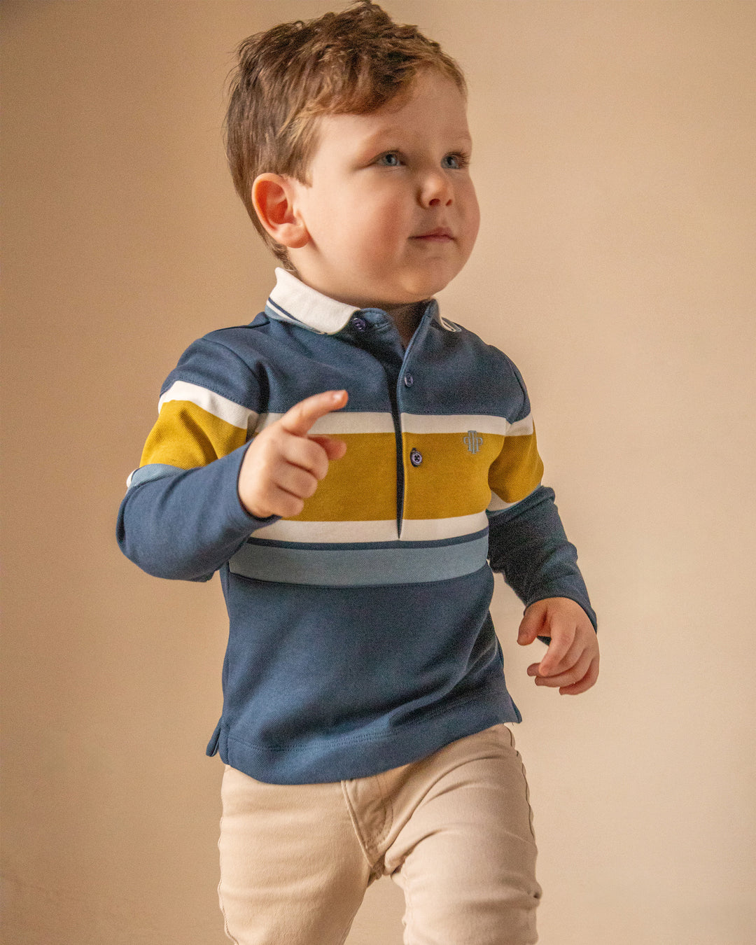 NAVY BLUE STRIPED POLO SHIRT BOY