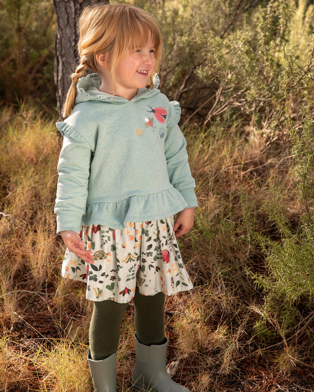 SEA GREEN EMBROIDERED SWEATSHIRT GIRL 