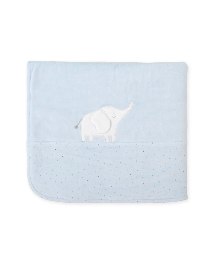 BLUE ELEPHANT BLANKET BABY BOY