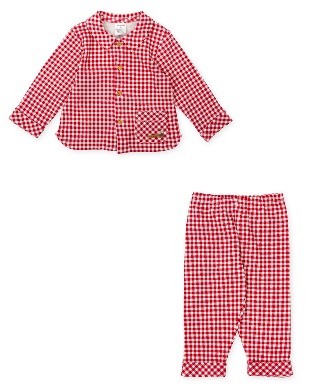 CONJUNTO 2 PZAS. CUADROS ROJO NIÑO