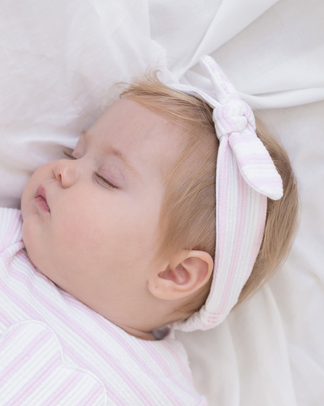 PINK STRIPED HEADBAND BABY GIRL